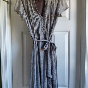 MSK Brown Patterned Midi Dress